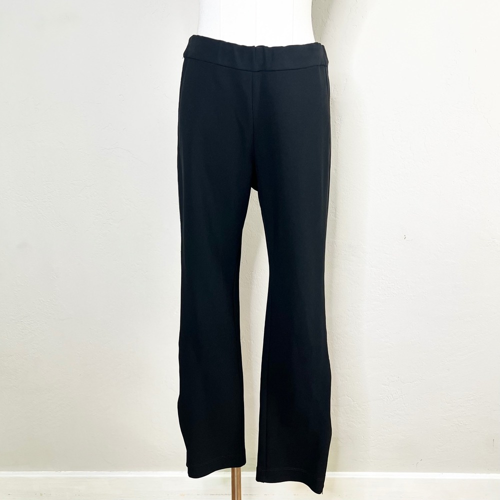La Ligne Black Side Stripe Ankle Zip Pull On Elastic Pants Size Medium USA Made